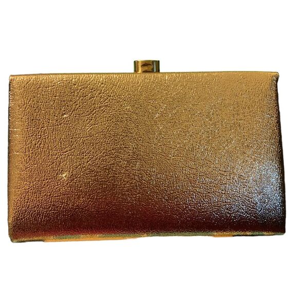 After Five Vintage Gold Clutch L and M Wristlet Handbag Attached Coin Purse - Picture 1 of 10
